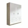Kleiderschrank - Sonoma Eiche-weiß - 136 Cm