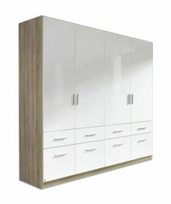 Kleiderschrank - Sonoma Eiche-weiß - 181 Cm