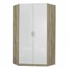 Eckkleiderschrank - Sonoma Eiche-weiß - 117 Cm