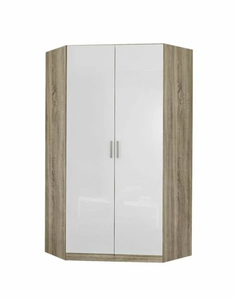Eckkleiderschrank - Sonoma Eiche-weiß - 117 Cm 1 Eckkleiderschrank - Sonoma Eiche-weiß - 117 Cm