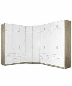 Schrankaufsatz - Sonoma Eiche-weiß - 136 Cm