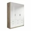 Kleiderschrank - Sanremo Eiche-weiß - 136 Cm