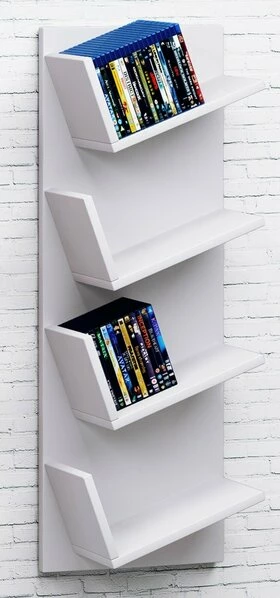 CD-Wandregal - Weiß - 33 Cm Breit - 4 Ablagen 1 CD-Wandregal - Weiß - 33 Cm Breit - 4 Ablagen