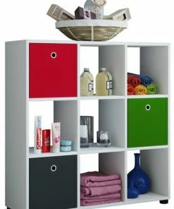 Regal BENAS 3x3 - Weiß - 93 Cm Hoch