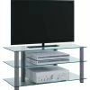 TV-Rack - Silber - Klarglas - 95 Cm Breit