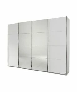 Schwebetürenschrank - Alpinweiß - 271 Cm