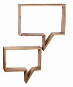 2er-Set Wandregal - Klar Lackiert - Akazie Massiv