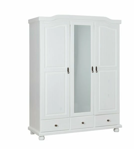 Kleiderschrank KAPPL - Weiß - Kiefer Massivholz - 3-türig 1 Kleiderschrank KAPPL - Weiß - Kiefer Massivholz - 3-türig