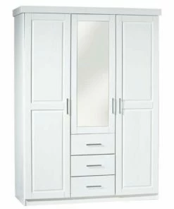 Drehtürenschrank GERALDO - Weiß - Kiefer Massiv - 140 Cm Breit