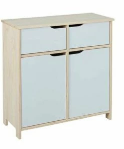 Kommode - Weiß-Milkyskin - Teilmassiv - 80 Cm