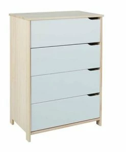 Kommode - Weiß-Milkyskin - Teilmassiv- 103 Cm Hoch