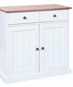 Kommode WESTERLAND 3.2 - Weiß-braun - Massivholz