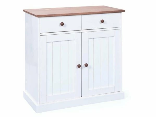 Kommode WESTERLAND 3.2 - Weiß-braun - Massivholz 1 Kommode WESTERLAND 3.2 - Weiß-braun - Massivholz