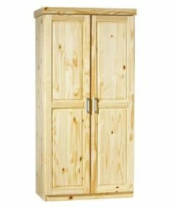 Drehtürenschrank LEON - Natur - Kiefer Massiv - 95 Cm Breit
