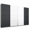 Schwebetürenschrank - Grau Metallic-weiß Hochglanz - 271 Cm