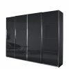 Schwebetürenschrank - Grau Metallic-Basaltglas - 211 Cm Hoch