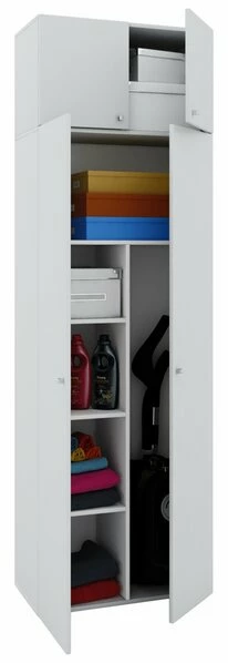 Mehrzweckschrank VANDOL Ll - Weiß - Mit Aufsatz 1 Mehrzweckschrank VANDOL Ll - Weiß - Mit Aufsatz