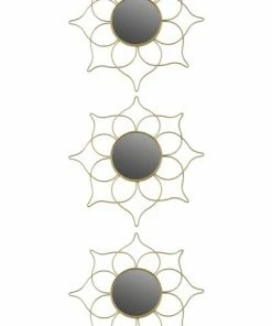 3er-Set Spiegel PAULI - Goldfarben - Metall