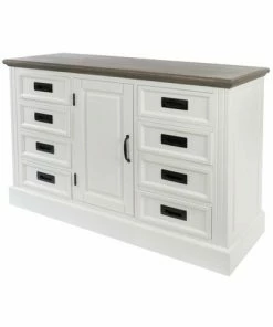 Anrichte RITA - Weiß - Mit 8 Schubladen - 114 Cm Breit