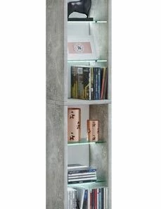 CD-DVD-Regal RASATO XL - Beton-Optik - 152 Cm Hoch