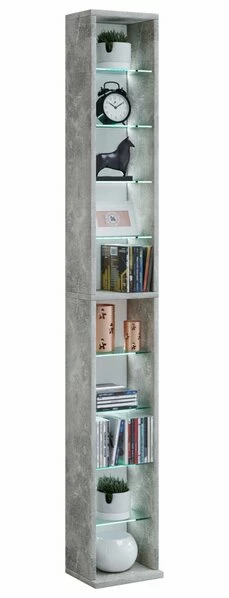 CD-DVD-Regal RASATO XL - Beton-Optik - 152 Cm Hoch 1 CD-DVD-Regal RASATO XL - Beton-Optik - 152 Cm Hoch