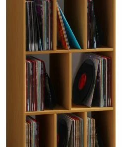 Schallplattenregal SCHALTINO - Buche - 60x115 Cm