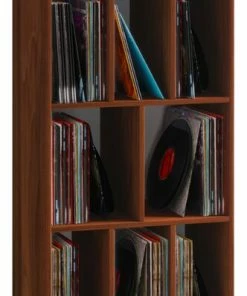 Schallplattenregal Schaltino - Kern-Nussbaum - 60x115 Cm