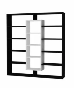 Bücherregal - Schwarz-weiß - 135,7 Cm Hoch