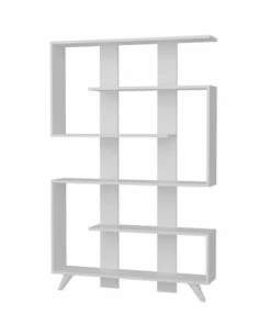 Bücherregal - Weiß - 5 Regalfächer - 120 Cm Breit
