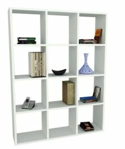 Bücherregal - Weiß - 12 Fächer - 93,6 Cm Breit