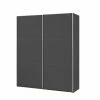 Schwebetürenschrank - Grau-metallic - 175 Cm