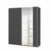 Schwebetürenschrank - Grau-metallic - Mit Spiegel - 175 Cm