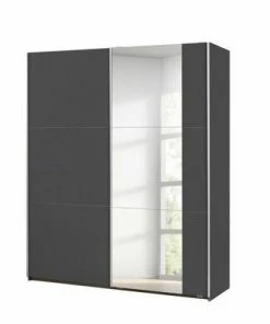 Schwebetürenschrank - Grau-metallic - Mit Spiegel - 175 Cm