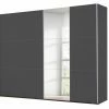 Schwebetürenschrank - Grau-metallic - Mit Spiegel - 261 Cm
