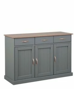 Sideboard LUZERNA - Grau-sepia - Kiefer Massiv - 131 Cm