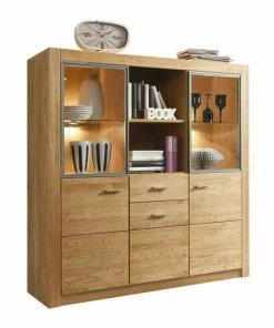 Highboard HARTFORD - Wildeiche-Asteiche - 137 Cm Breit