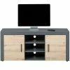 TV-Lowboard CORBETO - Anthrazit - Artisan Eiche - 134 Cm