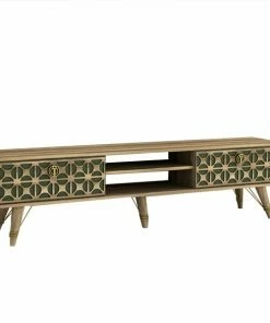 TV-Lowboard - Walnuss-dunkelgrün - 180 Cm