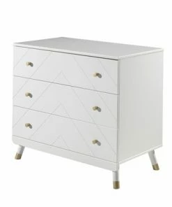 Kommode BILLY - Weiß Satin - 100 Cm Breit