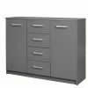 Kommode ELENZIO - Graphitgrau - 4 Schubkästen - 119,2 Cm
