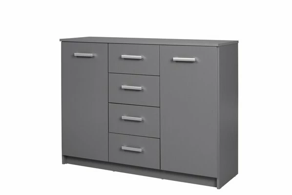 Kommode ELENZIO - Graphitgrau - 4 Schubkästen - 119,2 Cm 1 Kommode ELENZIO - Graphitgrau - 4 Schubkästen - 119,2 Cm