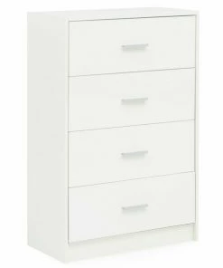 Sideboard - Weiß Hochglanz-weiß - 4 Schubkästen - 90 Cm Hoch