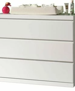 Kommode LARA - Weiß - 3 Schubkästen - 110 Cm