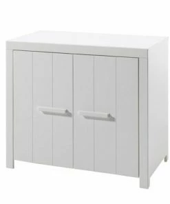 Kommode ERIK - Weiß - Landhausstil - 2 Drehtüren