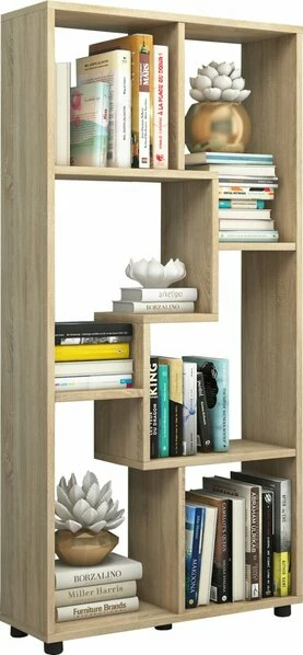 Standregal BLINA - Sonoma Eiche - 6 Offene Fächer - 60 Cm 1 Standregal BLINA - Sonoma Eiche - 6 Offene Fächer - 60 Cm