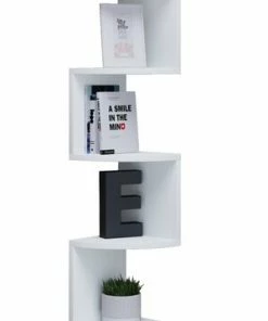 Eckregal MINTIS - Weiß - 5 Ablagen - 123,6 Cm