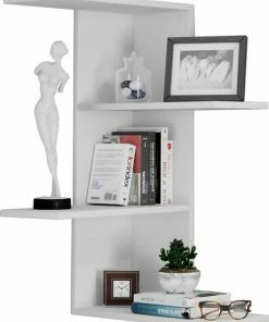 Eckregal BALOS - Weiß - 4 Ablagen - 45 Cm