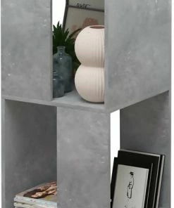 Drehregal STIFTA L - Beton-Optik - 2 Böden - 34 Cm