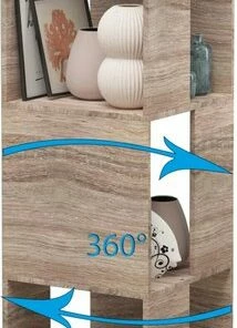 Drehregal STIFTA XL - Sonoma Eiche - 3 Böden - 34 Cm