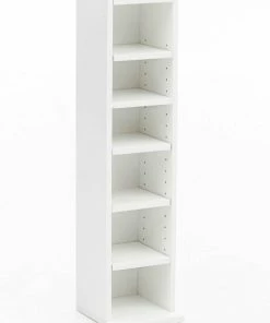 Bücherregal - Weiß - 5 Einlegeböden - 21 Cm